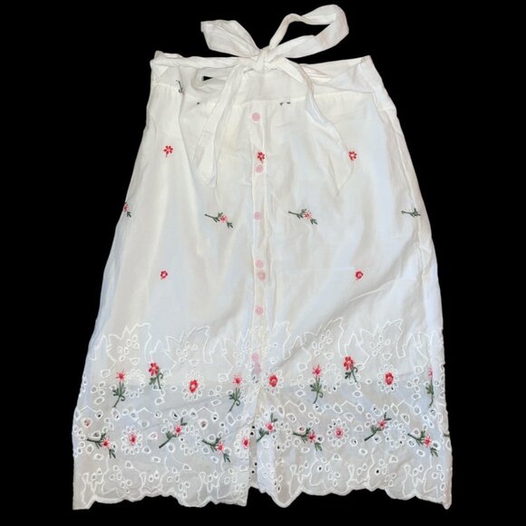 H&M Girl's Embroidered Floral Eyelet Boho Crop Top & Skirt Set NWT - Picture 5 of 11